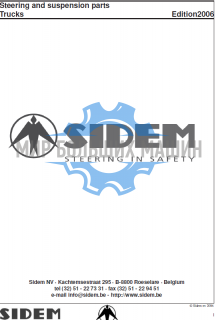 Sidem - Каталог производителя запчастей для грузовиков : рулевые тяги, шкворня, сайлентблоки, втулки, колесные болты